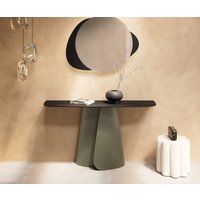 Konsolentisch Edge Boot 140x40 cm Keramik Laminam Noir Desir Braun Livos Metall Effektfinish Titan – Bild 2