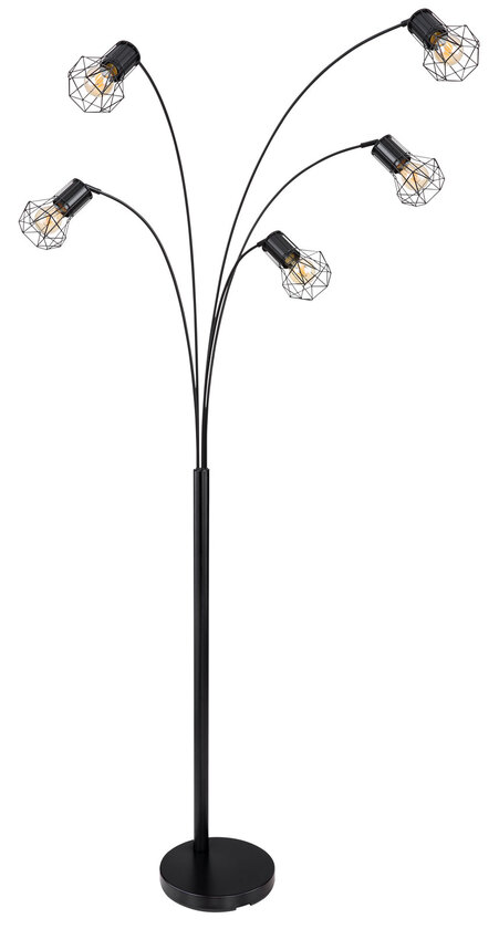 PRISKA Stehlampe schwarz 54017S, B/H/T: 74 x 204 x 80 cm, Metall – Bild 3