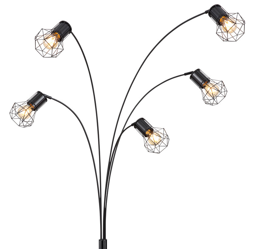 PRISKA Stehlampe schwarz 54017S, B/H/T: 74 x 204 x 80 cm, Metall – Bild 4