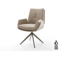 Drehstuhl Clea-Flex Bouclé Schlamm Kreuzgestell breit Effektfinish Titan 360 drehbar Wippfunktion
