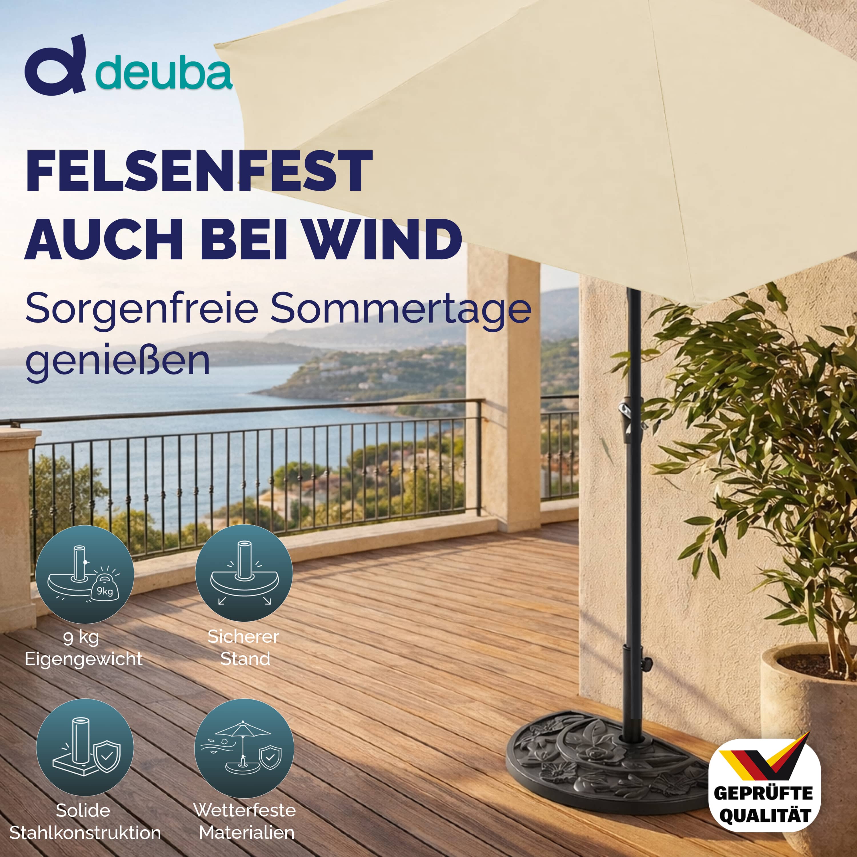 Deuba Schirmständer für Terrassen-Sonnenschirm – Bild 3