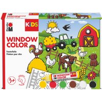 Marabu KiDS Window Color-Set, Bauernhof, 6 x 25 ml