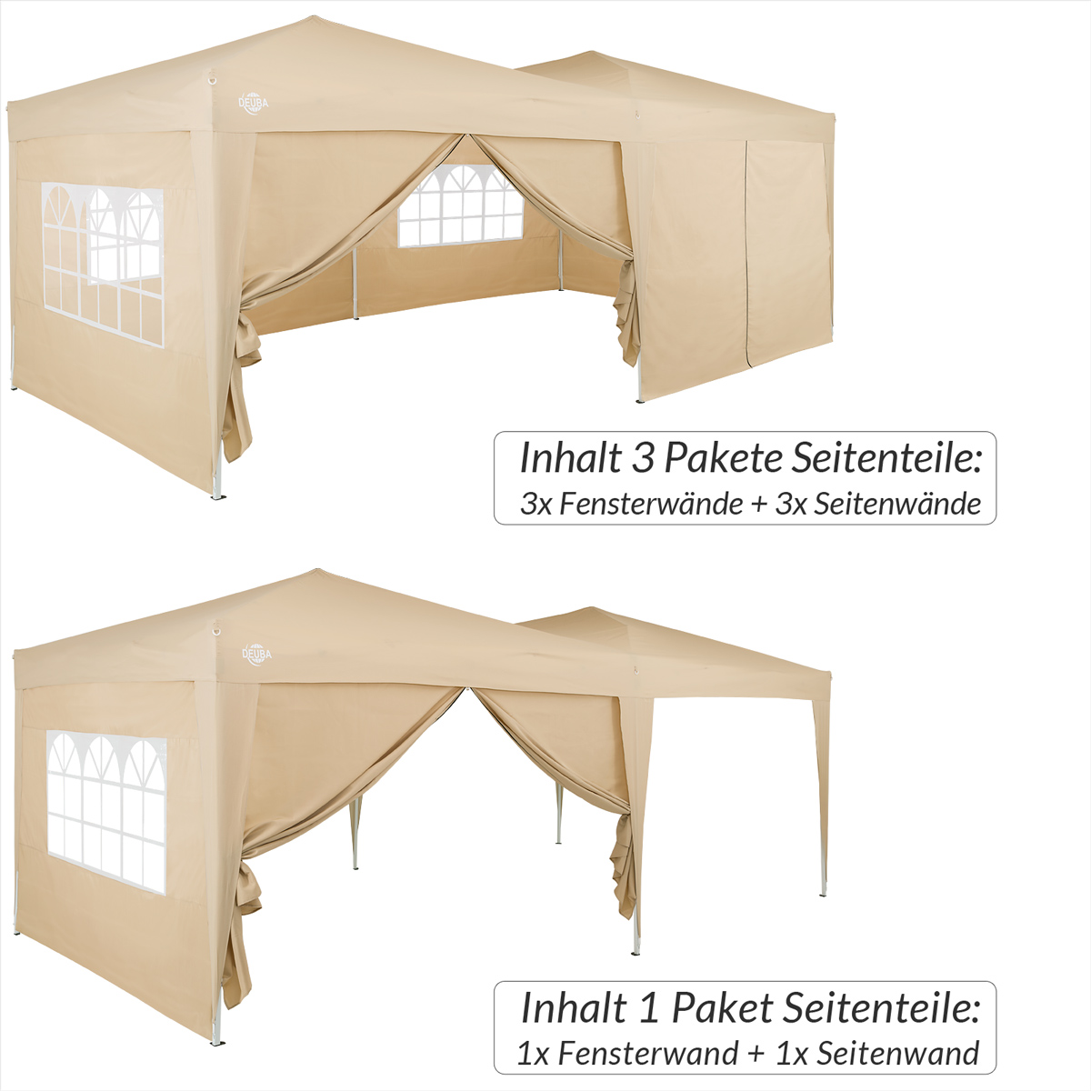 Deuba Seitenwände Faltpavillon 2er-Set Beige 3x2m – Bild 3