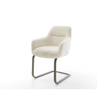 Freischwinger Pejo-Flex Plüsch Creme-Weiß Freischwinger flach Effektfinish Titan Taschenfederkern – Bild 2