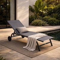 Gartenliege NAILEA DELUXE mit Rollen - Anthrazit