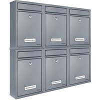 monzana 992728 Briefkasten 6er-Set Silber