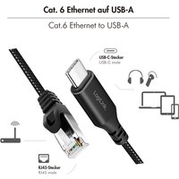 LogiLink USB 3.2 Ethernet-Kabel, USB-C - RJ45 Stecker, 3,0 m