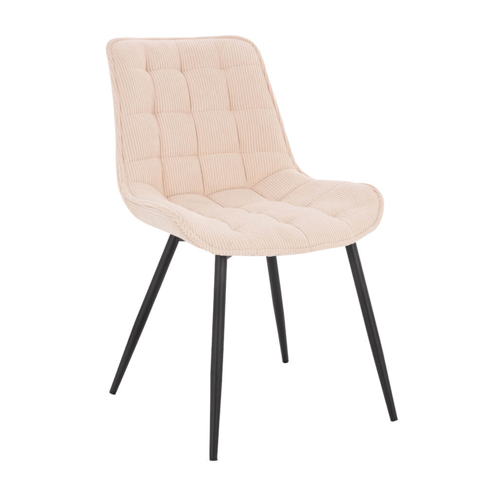 Polsterstuhl Esszimmer Cord IKALO 2er Set Creme – Bild 6