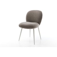 Esszimmerstuhl Nube-Flex Strukturstoff Soft Taupe 4-Fuß konisch Edelstahl Taschenfederkern – Bild 2