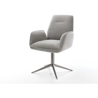 Drehstuhl Zoa-Flex Strukturstoff Soft Grau Fußkreuz Graphit 360 drehbar Wippfunktion Taschenfederkern