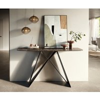 Konsolentisch Edge Boot 140x40 cm Keramik Emperador Extra Lucidato Dunkelbraun Velio Metall Schwarz