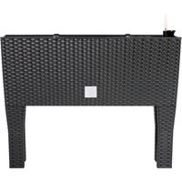 Deuba Hochbeet Polyrattanoptik Anthrazit 60x25x46cm Bewässerungssystem – Bild 2