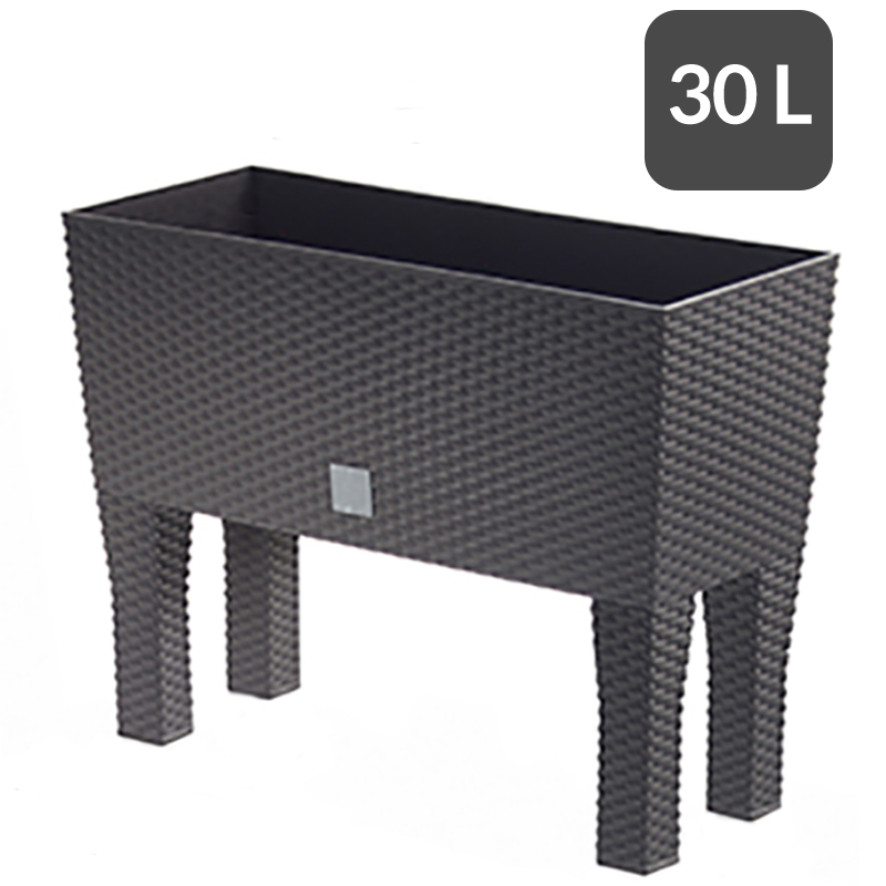 Deuba Hochbeet Polyrattanoptik Anthrazit 60x25x46cm Bewässerungssystem – Bild 3