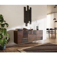 Sideboard Imara 175 cm Mango Braun 2 Türen 3 Schubladen schwebend