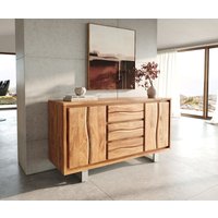 Sideboard Live-Edge 147 cm Akazie Natur 3 Schübe 2 Türen