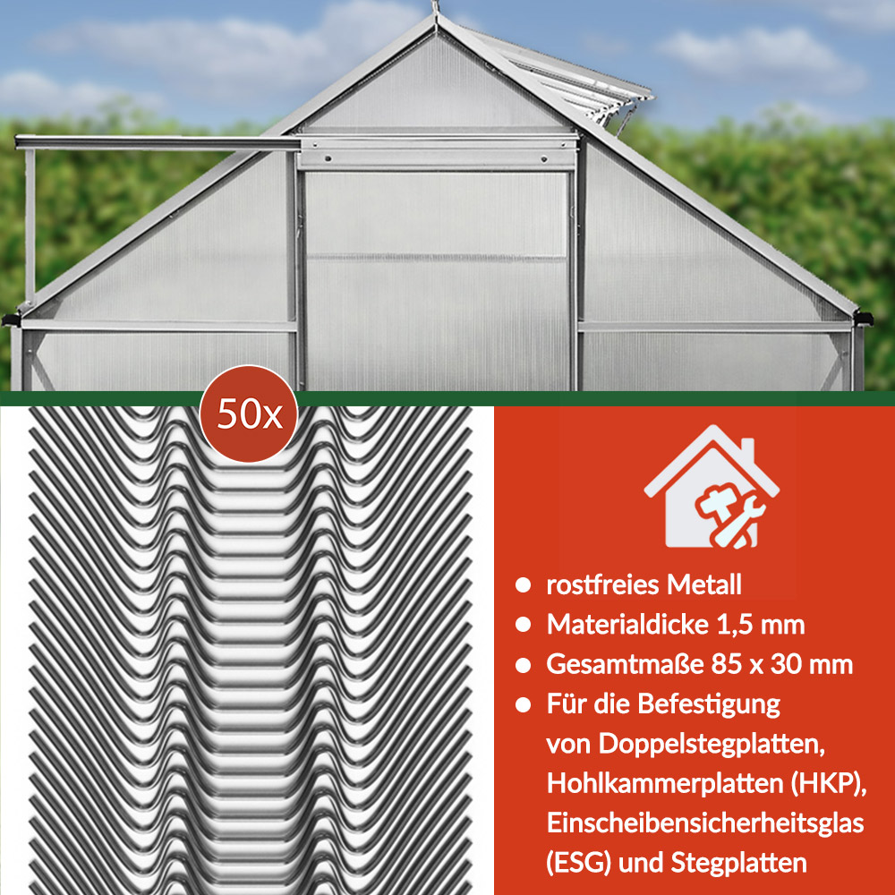 Deuba Gewächshausklammern 50er-Set Metall – Bild 3