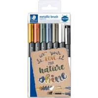 STAEDTLER Pinselstift metallic brush, 6er Etui Pigmentliner