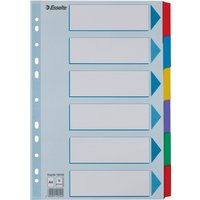 Esselte Karton-Register, blanko, A4, 6-teilig, mehrfarbig