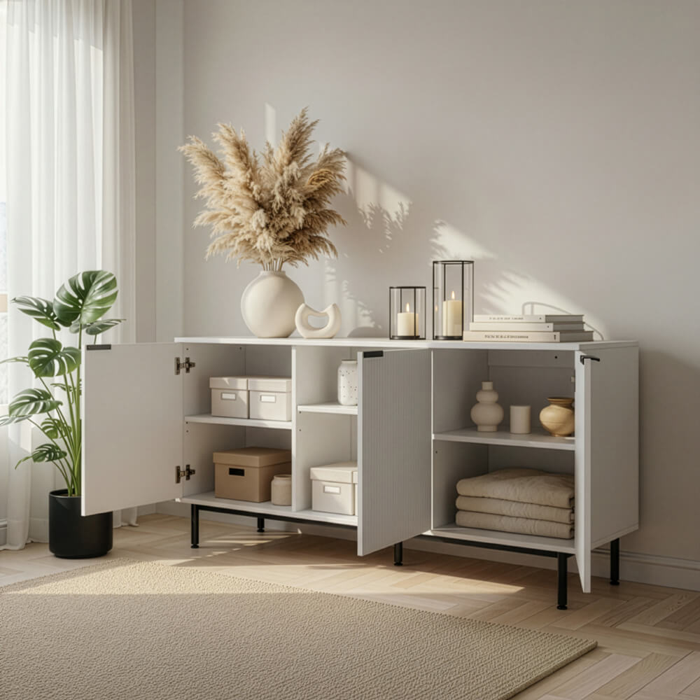 Sideboard NYLA Weiß - 154 x 73 cm – Bild 3