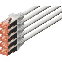 DIGITUS Patchkabel Kat. 6, S/FTP, 7,0 m, grau, 5er