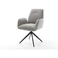 Drehstuhl Zoa-Flex Strukturstoff Soft Grau Kreuzgestell breit Schwarz 360 drehbar Wippfunktion Taschenfederkern