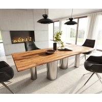 DELIFE Edge Esstisch Akazie Edelstahl