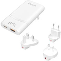 LogiLink Dual-USB GaN-Reiseladegerät, 65 Watt, extra schmal