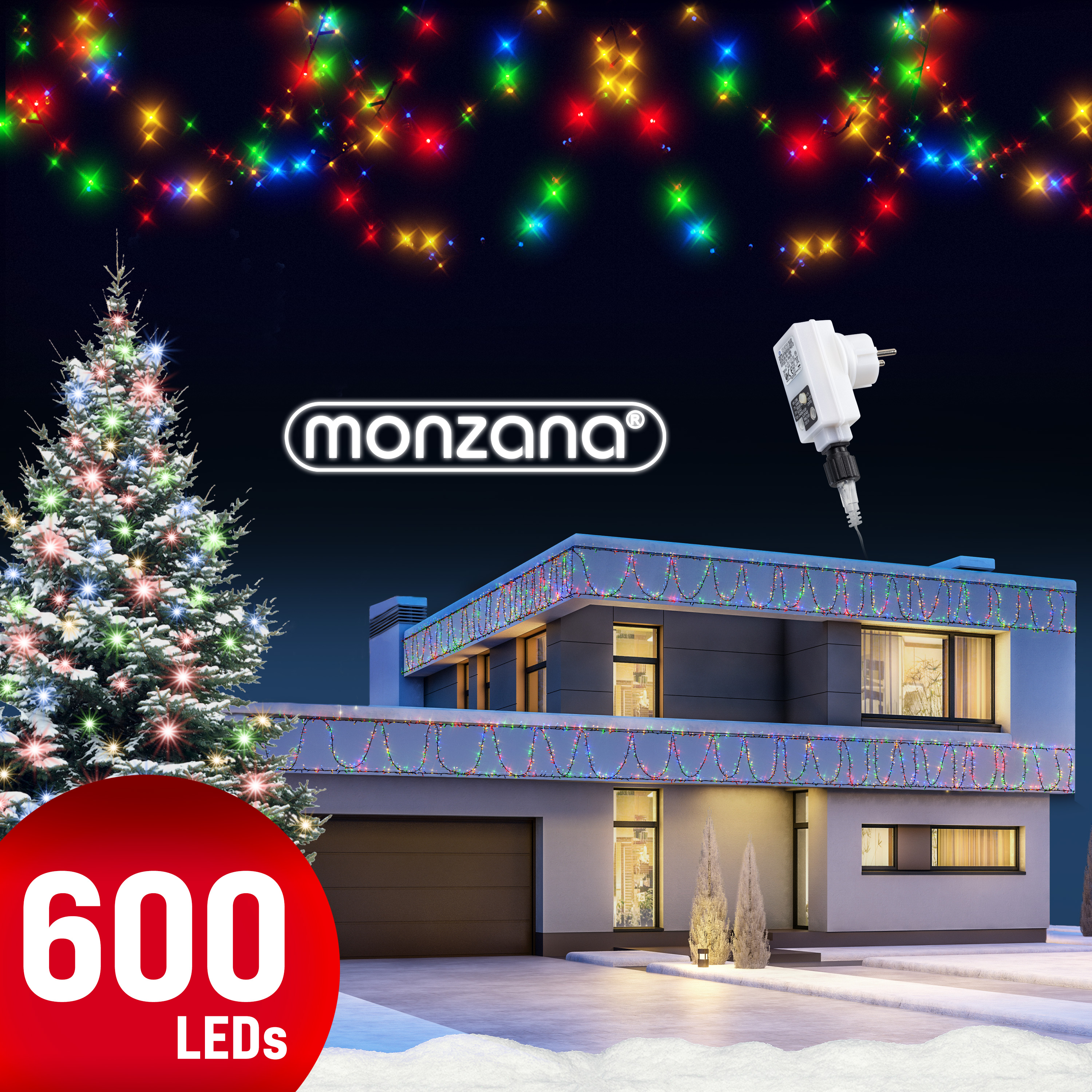monzana Lichterkette Weihnachten Bunt 40m – Bild 3