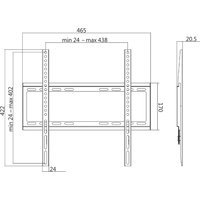 LogiLink TV-Wandhalterung, flach, für 81,28 - 139,7 cm