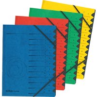 herlitz Ordnungsmappe easyorga, A4, Karton, 12 Fächer, rot