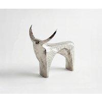 Figur Savaro B29 x T21 x H29 cm Aluminium Platin Handgemacht