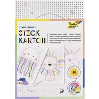 folia Stickkarton, Animals, 175 x 245 mm, weiß bedruckt