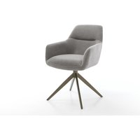 Drehstuhl Pejo-Flex Strukturstoff Soft Grau Kreuzgestell breit Effektfinish Titan 360 drehbar Wippfunktion Taschenfederkern – Bild 2