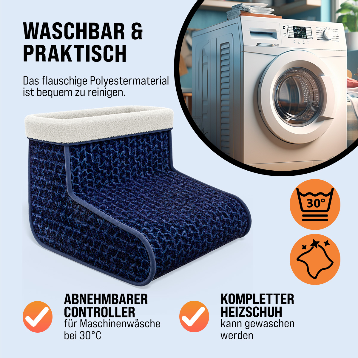 monzana 109638 Elektrischer Fußwärmer Blau – Bild 3