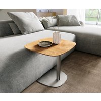 DELIFE Edge Beistelltisch Eiche Edelstahl