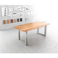DELIFE Edge Esstisch Akazie Edelstahl