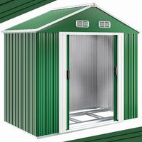 Gardebruk Geräteschuppen Grün 200x135x190cm verzinkter Bodenkranz 4 Haken – Bild 2
