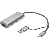 DIGITUS USB Type-C Gigabit Ethernet Adapter, USB-C USB A