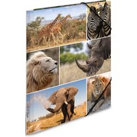 HERMA Eckspannermappe, Afrika Tiere, aus Karton, DIN A4