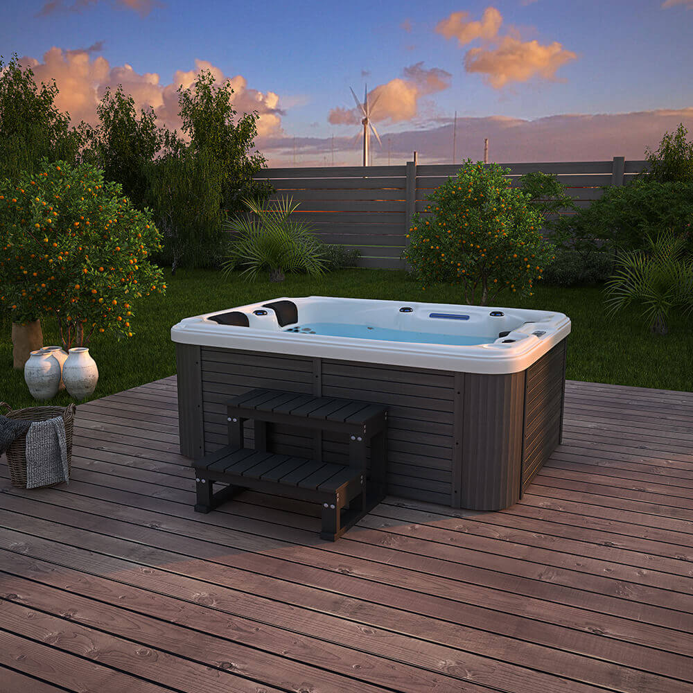 Outdoor Whirlpool BEACH - Mit Treppe und Thermoabdeckung – Bild 6