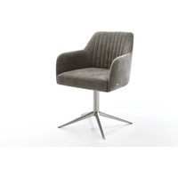 Drehstuhl Greg-Flex Bouclé Soft Schlamm Fußkreuz Edelstahl 360 drehbar Wippfunktion Taschenfederkern
