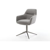 Drehstuhl Pejo-Flex Strukturstoff Soft Grau Fußkreuz Graphit 360 drehbar Wippfunktion Taschenfederkern