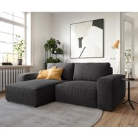 DELIFE Lanzo Ecksofa Mikrofaser Schwarz