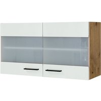 Glas-Hängeschrank Avila Magnolia / Lancelot Oak NB ca.100x54,8x32 cm – Bild 2