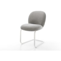 Freischwinger Nube-Flex Strukturstoff Soft Grau Freischwinger flach Weiß Taschenfederkern