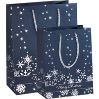 sigel Weihnachts-Geschenktüte, Silver Snowflakes, klein – Bild 2