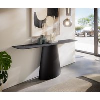 Konsolentisch Edge Boot 180x40 cm Keramik Laminam Nero Greco Anthrazit Conos Metall Schwarz