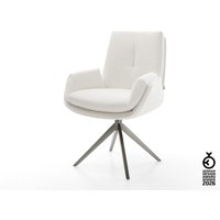 Drehstuhl Clea-Flex Bouclé Creme-Weiß Kreuzgestell breit Graphit 360 drehbar Wippfunktion – Bild 2