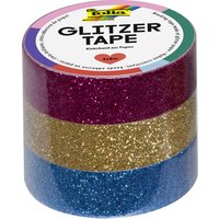 folia Deko-Klebeband, Glitzer Tape, pink/gold/hellblau