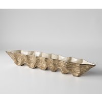 Schale Riffa B100 x T19 x H15 cm Aluminium Champagner Ivory Handgemacht